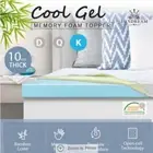 10cm King Size Cool Gel Memory Foam Mattress Topper Underlay Bamboo Cover