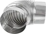 Exhaust Flue Chimney Stainless Steel Small Tubing Hose Flexible Straight Vents Air Round Ventilation Duct Elbow Camping Stove Accessories Silver Galvanized