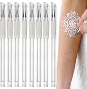 8 Pieces Skin Marker Pen White - White Eyebrow Mapping Pencil - Eyebrow Microblading Marker Pen - Permanent Makeup Position Mark Tools | For Eyebrow Lip Artists Marking Pen