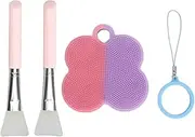 Silicone Facial Cleansing Brush Remove Dead Skin Mask Brush Deep Cleansing Skin Massage for Home Pink Purple