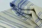 IMARET 100% TURKISH ORGANIC COTTON BEACH SPA YOGA TOWEL BLUE STRIPES - SATVARI