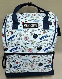 在飛比找Yahoo!奇摩拍賣優惠-史努比 SNOOPY 正版 WOW 大口後背包 可放A4 雙