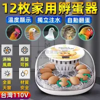 在飛比找蝦皮商城精選優惠-台灣專用孵蛋器 110V全自動孵蛋機 12枚智能家用小雞孵化
