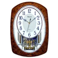 在飛比找蝦皮購物優惠-Telesonic/天王星鐘錶 經典再現核桃木時鐘 掛鐘 音