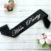 Black 'Hen Party' Sash