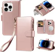 for iPhone 13 Case,for iPhone 14 Wallet Case,2 in 1 Magnetic Detachable PU