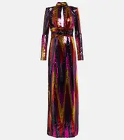 [Rebecca Vallance] Rebecca Vallance Kaia zig-zag gown UK 4 multicoloured