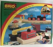 NEW 1998 Brio Wooden Train 32750 Theodore Tugboat Cargo Dock Play Set bonnavista