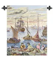 Barges (Barconi) by Guardi Mercantile Italian Tapestry Wall Art Hanging