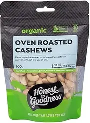 Honest to Goodness Organic Cashews Oven Roasted, 200 Grams
