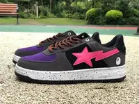 在飛比找Yahoo!奇摩拍賣優惠-BAPE STA SK8猿人黑紫粉星星低幫休閑運動鞋男女鞋