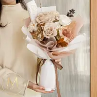 在飛比找momo購物網優惠-【Floral M】經典海鹽太妃糖永生香氛擴香花束(乾燥花/
