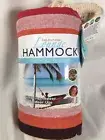 NEW Tree Anchored Lounge Rainbow Striped Hammock Brown Orang Red Rope Loop Comfy