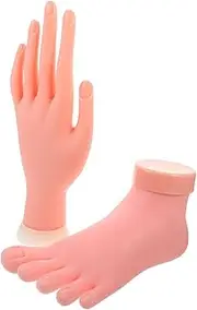 Vaguelly 2Pcs Flexible Fake Nail Training Model for Left Hand Foot for Manicure Practice Lightweight Material Essential Tool for Beginners and Salon Artists