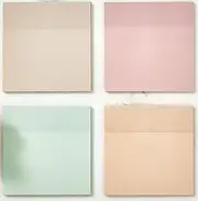 BRYTEFY Pastel Transparent Sticky Notes, Set of 4 Pads 3''x3” Clear Sticky Tabs, Translucent Page Flags Book Markers Stickers, Planner Accessories, Bible Journaling Study Office School Supplies