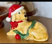 Blue Sky Clayworks Christmas Labrador Golden Dog Figurine NWT Auth Retailer HTF