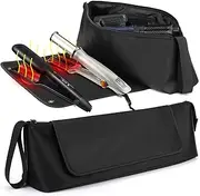 Mity Rain 2 in 1 Hair Tools Travel Case with Heat Resistant Mat - Extra Long Neoprene Bag for Flat Iron, Hair Straightener, and Hot Styling Tools