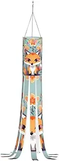 Halloween Garden Cute Animal Fox Flowers Windsock Lights Halloween Lighted Windsock for Patio Yard Pathway Party Decor