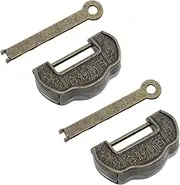 jojofuny Cu Locks for Suitcase 2pcs Vintage Decorative Locks Retro Jewelry Box Latches with Keys Sturdy Zinc Alloy
