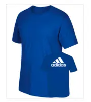Mens Adidas Back Logo Three Stripe The Go To T-Shirt Size Small Blue White 3720A