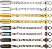 8Pcs Mini Spoon Mini Shovel Mini Dry Herbs Powder Scoop Metal Medicine Spoon Shovel Small Spoons for Spice Jars Small Salt Spoon Pendant Necklace Ring Spoon (Rainbow Colow with Diamond)
