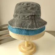 L/XL/XXL Washed Bucket Hat,Oversize Travel Sun Beach Cotton Cap for Large Head