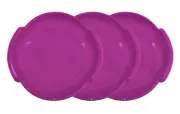 Superio Round Snow Saucer Sled 3 Pack Fuchsia Pink 24" Disc for Kids and Adults