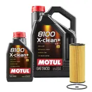 6L Motul 8100 X-CLEAN + 5W30 Wix Filter Motor Oil Change Kit For VW API SN/CF