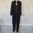 Savage X Fenty Rhianna Sleep & Shine Hooded Shimmer Jumpsuit Caviar Black XL NWT