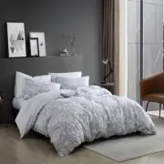 KENNETH COLE NEW YORK Duvet Cover Set King 3-Piece Geometric Soft Cotton Grey