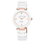 Anne Klein Ceramic Band White Dial Women's Watch - AK1018RGWT