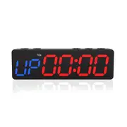 Workout Clock With Battery, Portable Mini Gym Timer With Built-in Magnet Gym, Programmable Countdow Black