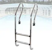 Pool Ladder,Inground Stainless Steel Swimming Ladder,with Preventing Slips Pedals,for Swim Gym and in Groundc,Bearing Weight 250kg(2 Steps)