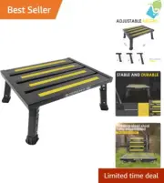 Adjustable Aluminum RV Step Stool Foldable Platform Non-Slip Heavy Duty 1000lb