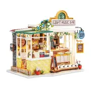Robotime Rolife Light Music Bar DIY Miniature Dollhouse 3D House Model