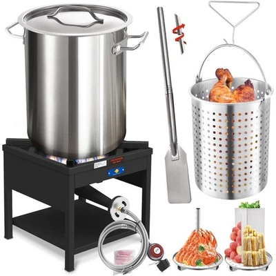 32QT Seafood Boiling Kit, 200,000BTU Propane Burner and 36" Mixing Paddle