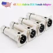 4 x XLR Male To XLR Female Feed/Pass Thru Connector Adapter For D Panel Mounting