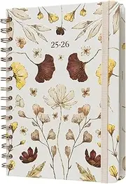 Kokonote A5 Academic Diary 2025-2026 Week To View - Jour Florale | Academic Planner 2025-2026 With Stickers, Student Essentials For University, Back To School Supplies