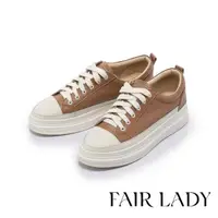 在飛比找momo購物網優惠-【FAIR LADY】軟實力 經典復刻免綁帶厚底休閒鞋(焦糖