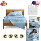 All-Season Ultra-Soft Split King Bed Sheet Set with 15" Deep Pockets, Light Blue