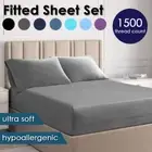2000TC Hotel Quality Bed Fitted Sheet Set Pillowcases Deep Pocket S/D/Queen/King