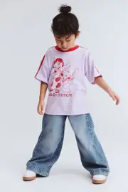 [Cotton On Kids] Cotton On Kids - Lilo & Stitch Drop Shoulder Short Sleeve Tee - Lcn dis lilo & stitch/vintage lilac 3 LCN DIS LILO & STITCH/VINTAGE LILAC