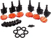 SWOOMEY 6 Pcs String Sealed Guitar Tuners Knob Keys Electric Tuning Instrument Cable Kit Charger Acoustic Guitar Machine Heads Locking Guitar Tuners Guitar Pegs Black