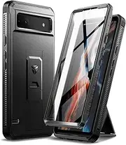 [Dexnor] for Google Pixel 6A 5G Case, [Built in Screen Protector and Kickstand] Heavy Duty Military Grade Protection Shockproof Protective Cover for Samsung Google Pixel 6A 5G - Black