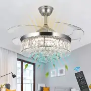 WWahuayuan 42" Ceiling Fans with Lights Remote Control Reversible Chandelier ...