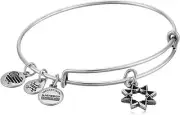 GIFT ALEX AND ANI WOMEN'S 8 POINT STAR CHARM EXPANDABLE BANGLE RAFAELIAN SILVER