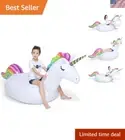 Big Inflatable Unicorn Pool Float Floatie Ride On with Fast Valves Large Ride...