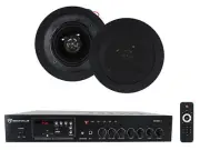 Rockville RCS80-1 70v Commercial Amplifier w/Bluetooth+(2) 4" Speakers in Black