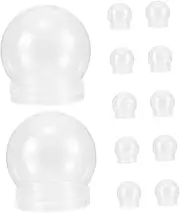 SOPOTUTU 12Pcs Clear Plastic Snow Globe Craft Kit DIY Water Globes with Screw Off Cap for Creative Christmas Halloween and Winter Decorations for Custom Candy Jars