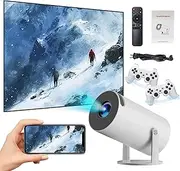 X30MAX Mini Retro Video Game Projector 64G,Built-in 20000 Games,2 Wireless Controllers,1080*720P,5G WiFi Bluetooth,4K Portable Projector and Game 180°Flexible Projection,Android 11,Home Cinema,office